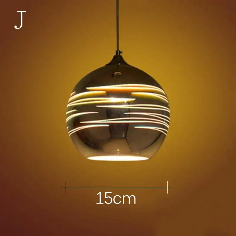 Iridescent starburst glass pendant light featuring sleek black glass pendant with glowing horizontal led strips for living room decor