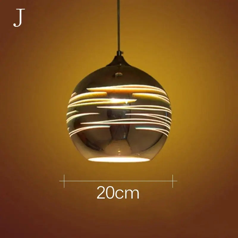 Iridescent starburst glass pendant light with reflective black glass and horizontal led strips for living room decor