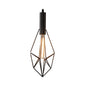 Iron Diamond-Shaped Pendant Light Antique 1-Light Dining Room Hanging Fixture