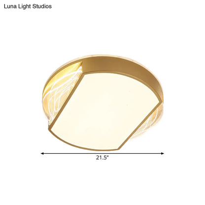 DecorBites™ DecorBites™ Iron Geometric Ceiling Lamp - LED Gold Flush Mount Fixture in Warm/White Light, 18"/21.5" Wide - Contemporary Design