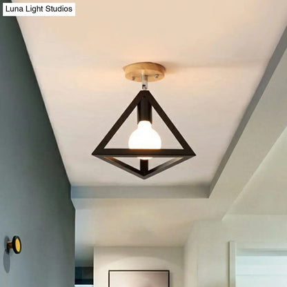 DecorBites™ DecorBites™ Iron Geometric Semi-Flushmount Ceiling Light for Entryways