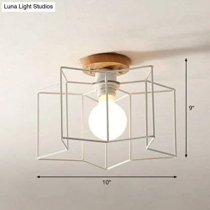 DecorBites™ DecorBites™ Iron Geometric Semi-Flushmount Ceiling Light for Entryways