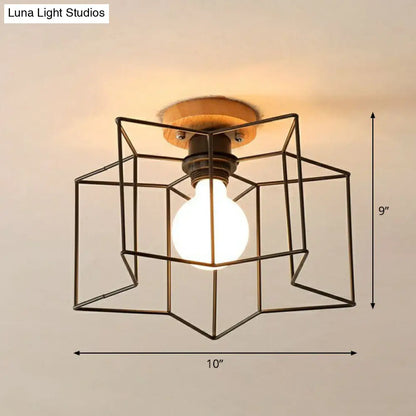 DecorBites™ DecorBites™ Iron Geometric Semi-Flushmount Ceiling Light for Entryways