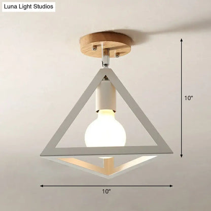 DecorBites™ DecorBites™ Iron Geometric Semi-Flushmount Ceiling Light for Entryways