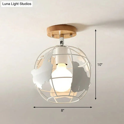 DecorBites™ DecorBites™ Iron Geometric Semi-Flushmount Ceiling Light for Entryways