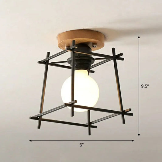 DecorBites™ DecorBites™ Iron Geometric Semi-Flushmount Ceiling Light for Entryways