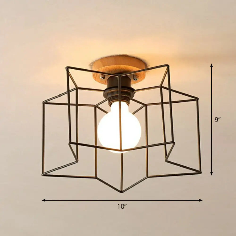 DecorBites™ DecorBites™ Iron Geometric Semi-Flushmount Ceiling Light for Entryways