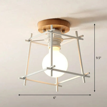 DecorBites™ DecorBites™ Iron Geometric Semi-Flushmount Ceiling Light for Entryways