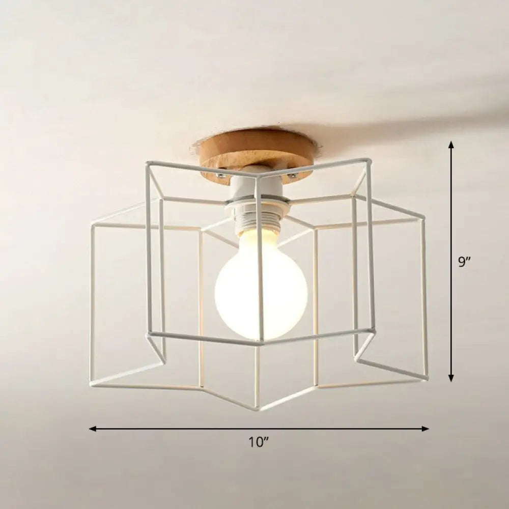 DecorBites™ DecorBites™ Iron Geometric Semi-Flushmount Ceiling Light for Entryways