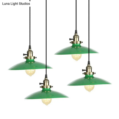 Iron Green Hanging Pendant with 1 Light - Loft Style Suspended Lighting Fixture