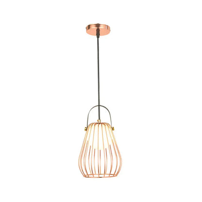 Iron Hanging Pendant Ceiling Light for Bedroom - Industrial Pear Shape