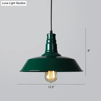 Iron Industrial Pendant Light for Barn Restaurant with 1-Light Fixture