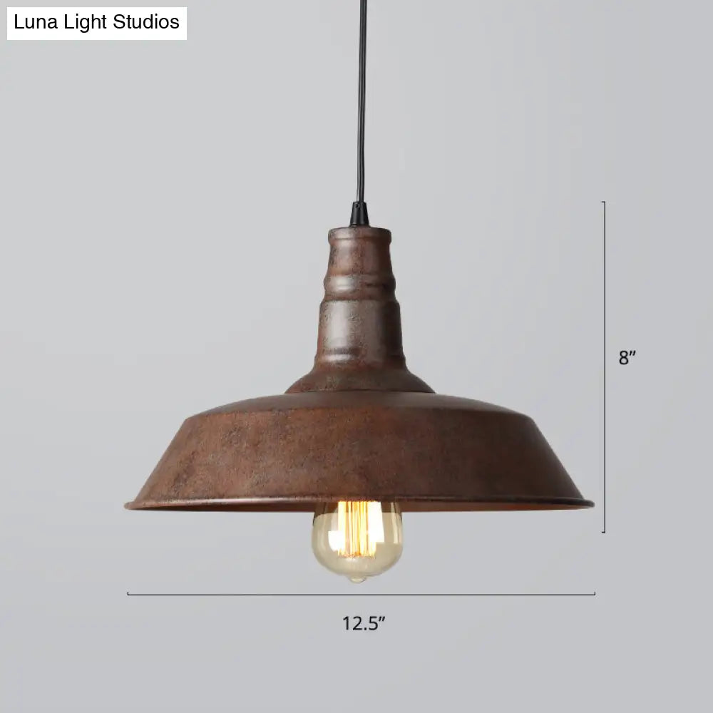 Iron Industrial Pendant Light for Barn Restaurant with 1-Light Fixture