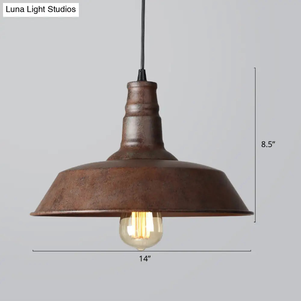 Iron Industrial Pendant Light for Barn Restaurant with 1-Light Fixture