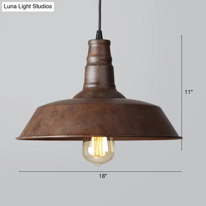 Iron Industrial Pendant Light for Barn Restaurant with 1-Light Fixture