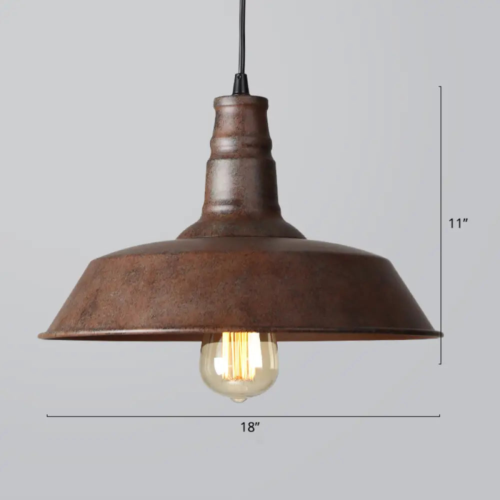 Iron Industrial Pendant Light for Barn Restaurant with 1-Light Fixture