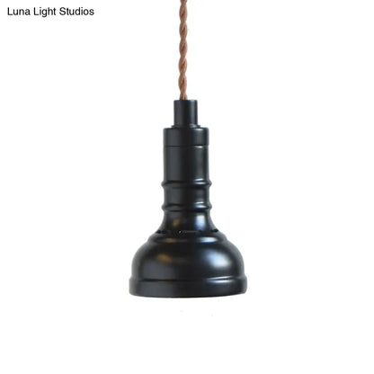 Iron Industrial Pendant Light Kit with Black Suspension and 1 Bulb