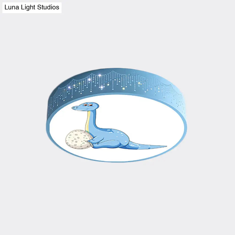 DecorBites™ DecorBites™ Iron LED Flush Mount Ceiling Light with Dinosaur Pattern in Red/Blue/Green