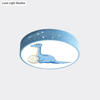 DecorBites™ DecorBites™ Iron LED Flush Mount Ceiling Light with Dinosaur Pattern in Red/Blue/Green