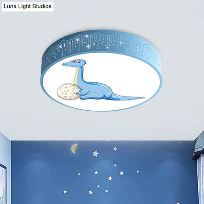 DecorBites™ DecorBites™ Iron LED Flush Mount Ceiling Light with Dinosaur Pattern in Red/Blue/Green