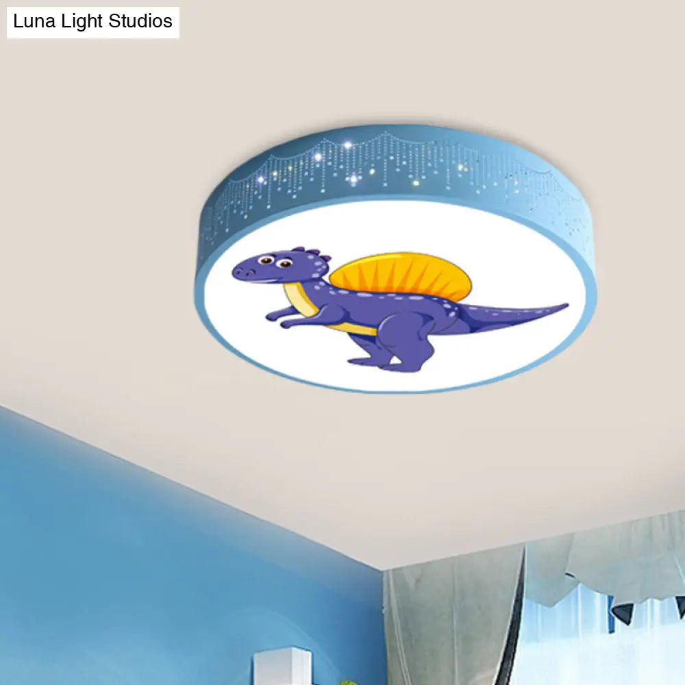 DecorBites™ DecorBites™ Iron LED Flush Mount Ceiling Light with Dinosaur Pattern in Red/Blue/Green