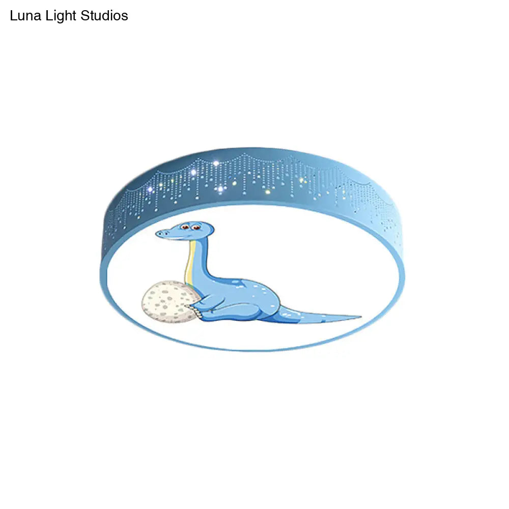 DecorBites™ DecorBites™ Iron LED Flush Mount Ceiling Light with Dinosaur Pattern in Red/Blue/Green