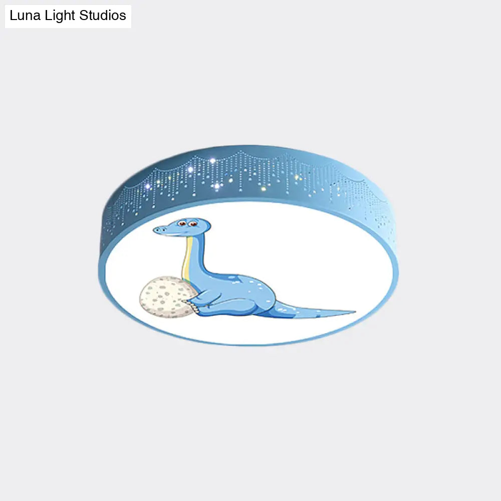 DecorBites™ DecorBites™ Iron LED Flush Mount Ceiling Light with Dinosaur Pattern in Red/Blue/Green