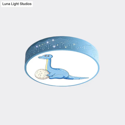 DecorBites™ DecorBites™ Iron LED Flush Mount Ceiling Light with Dinosaur Pattern in Red/Blue/Green