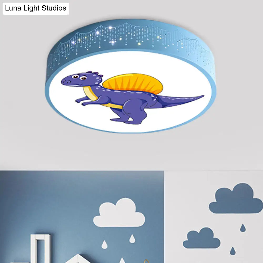 DecorBites™ DecorBites™ Iron LED Flush Mount Ceiling Light with Dinosaur Pattern in Red/Blue/Green