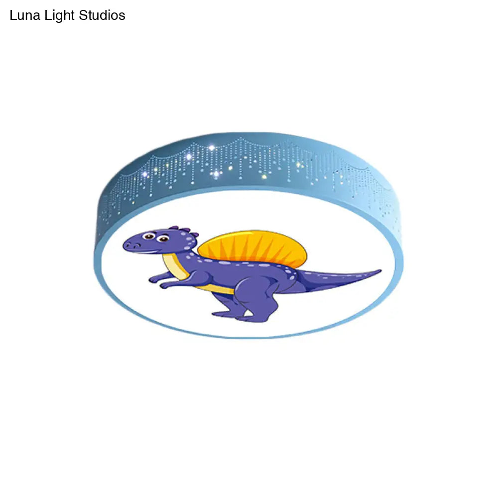 DecorBites™ DecorBites™ Iron LED Flush Mount Ceiling Light with Dinosaur Pattern in Red/Blue/Green