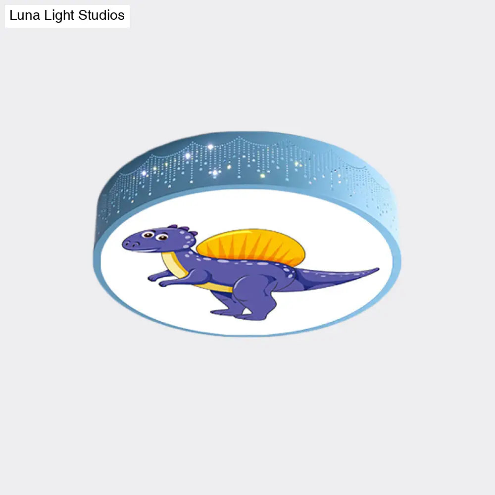 DecorBites™ DecorBites™ Iron LED Flush Mount Ceiling Light with Dinosaur Pattern in Red/Blue/Green