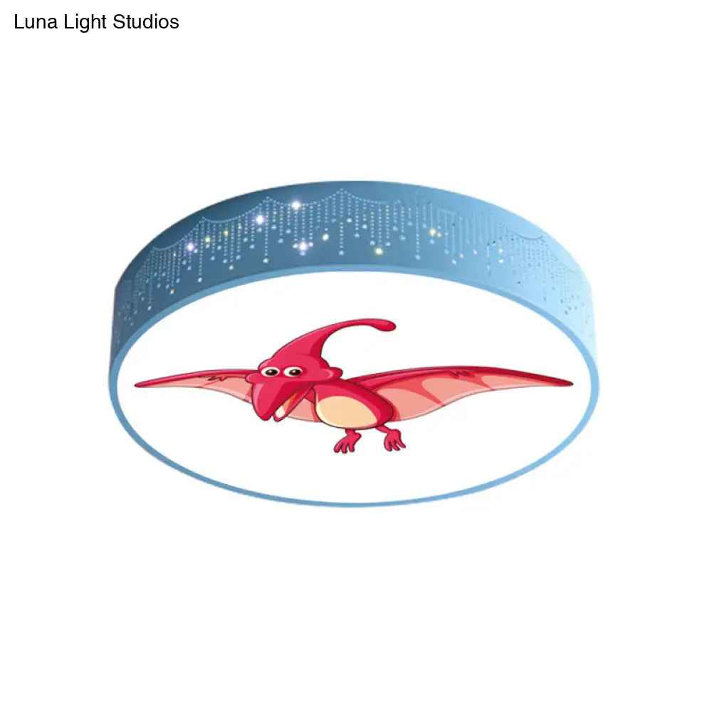 DecorBites™ DecorBites™ Iron LED Flush Mount Ceiling Light with Dinosaur Pattern in Red/Blue/Green