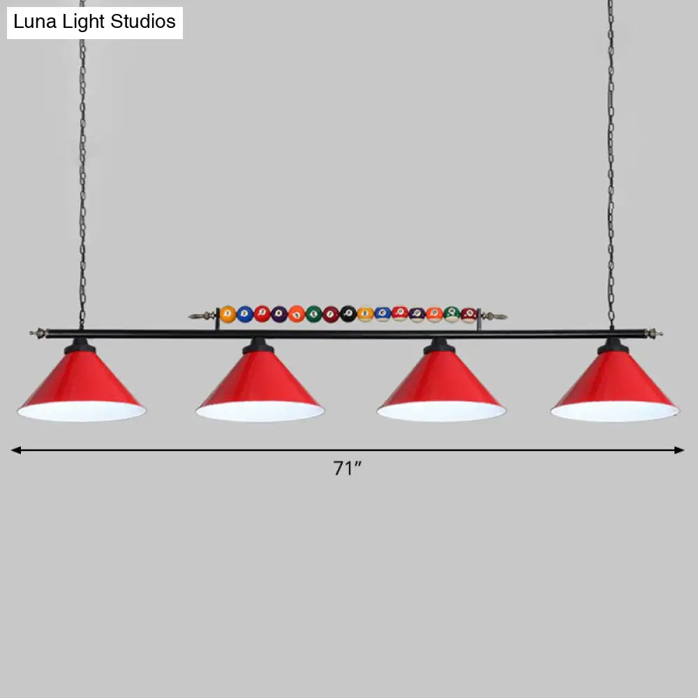 DecorBites™ Iron Linear Island Ceiling Light with Cone Shade - Industrial Country Club Style