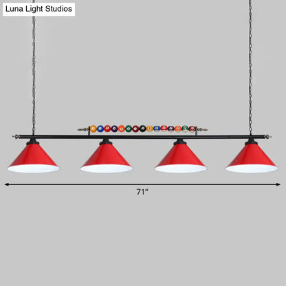 DecorBites™ Iron Linear Island Ceiling Light with Cone Shade - Industrial Country Club Style