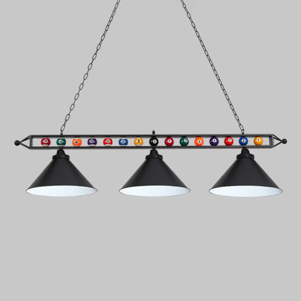 DecorBites™ Iron Linear Island Ceiling Light with Cone Shade - Industrial Country Club Style