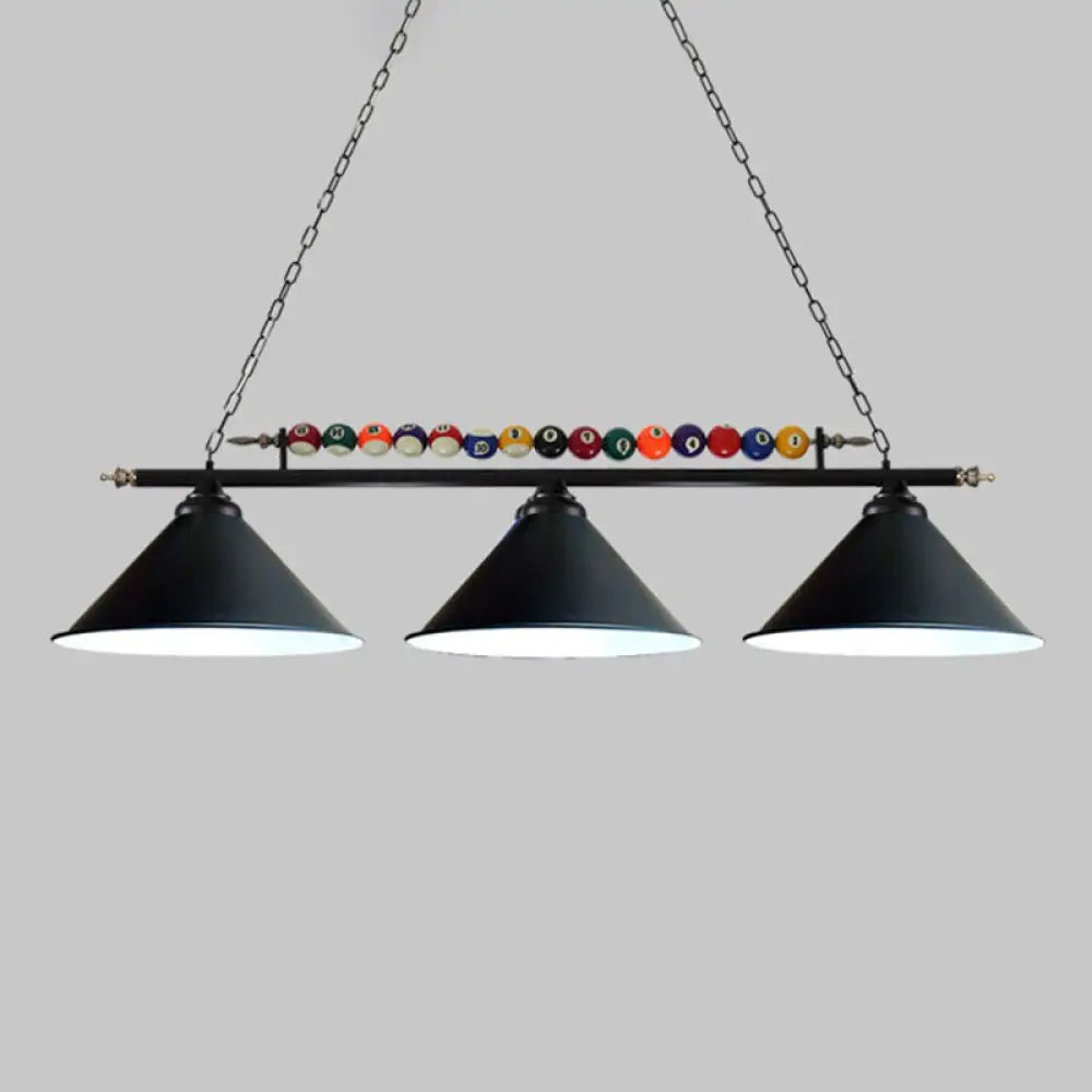 DecorBites™ Iron Linear Island Ceiling Light with Cone Shade - Industrial Country Club Style