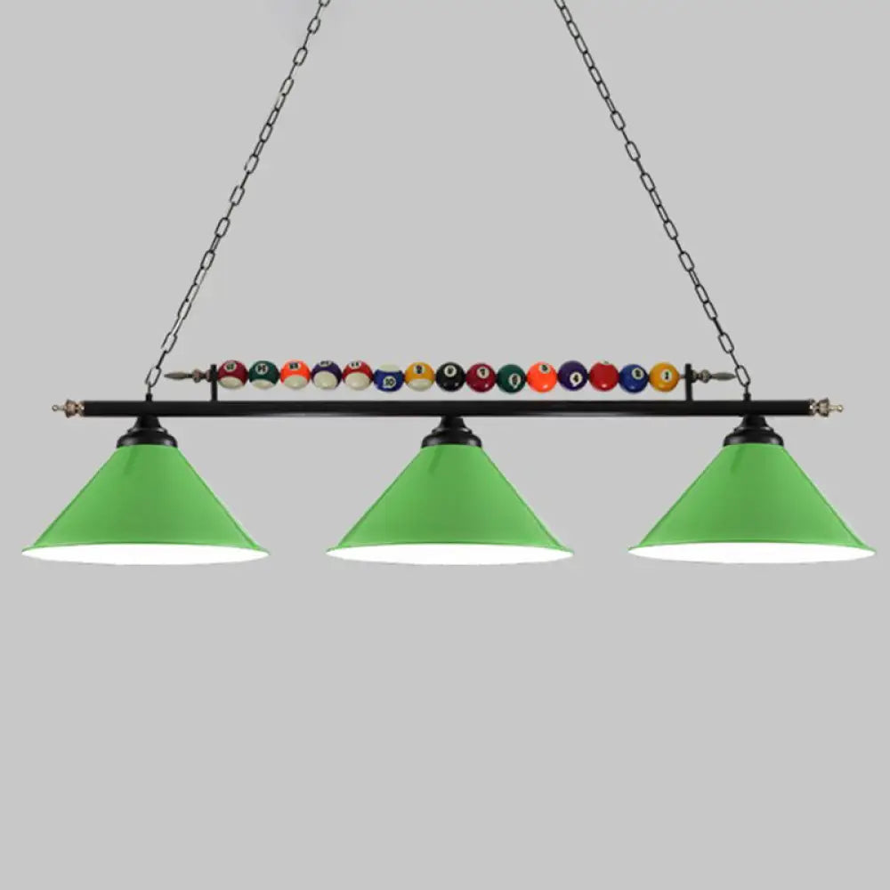 DecorBites™ Iron Linear Island Ceiling Light with Cone Shade - Industrial Country Club Style