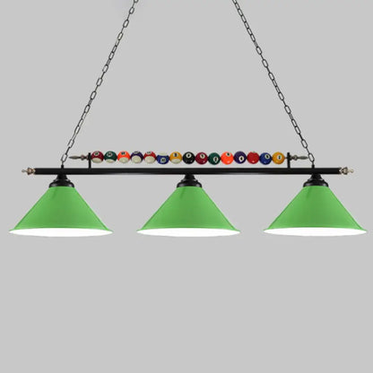 DecorBites™ Iron Linear Island Ceiling Light with Cone Shade - Industrial Country Club Style