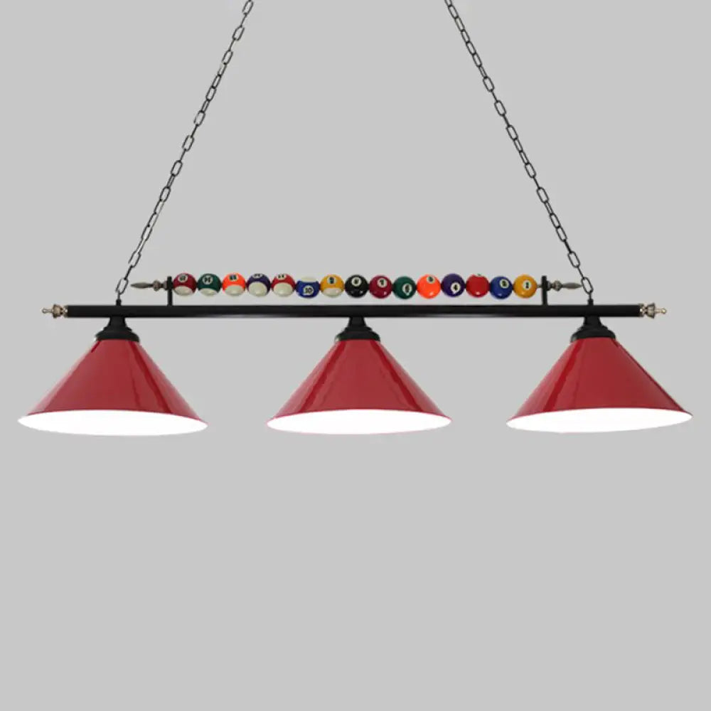 DecorBites™ Iron Linear Island Ceiling Light with Cone Shade - Industrial Country Club Style