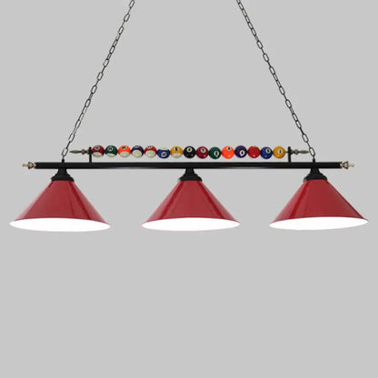 DecorBites™ Iron Linear Island Ceiling Light with Cone Shade - Industrial Country Club Style