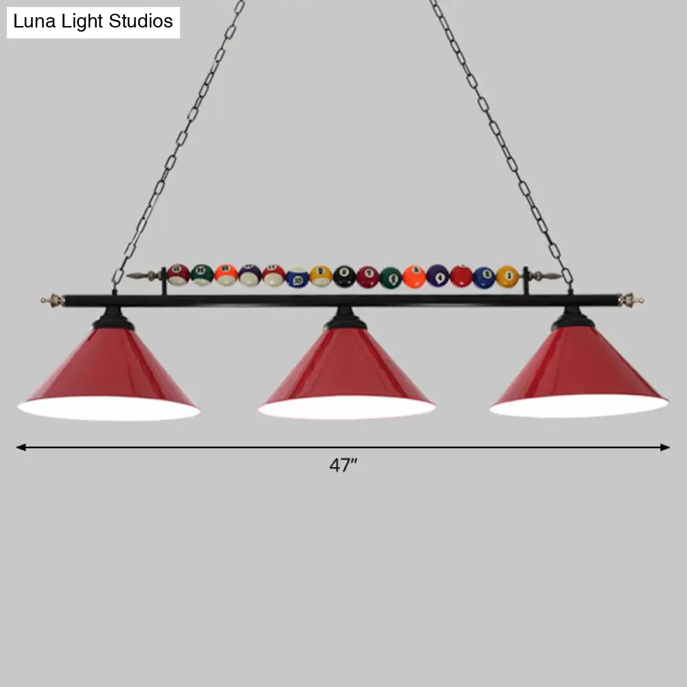 DecorBites™ Iron Linear Island Ceiling Light with Cone Shade - Industrial Country Club Style