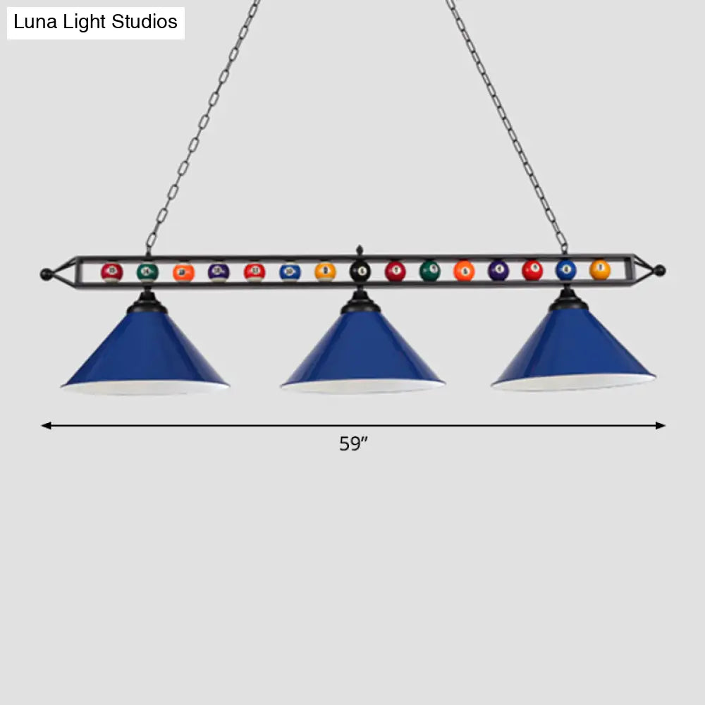 DecorBites™ Iron Linear Island Ceiling Light with Cone Shade - Industrial Country Club Style