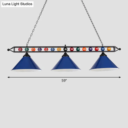 DecorBites™ Iron Linear Island Ceiling Light with Cone Shade - Industrial Country Club Style