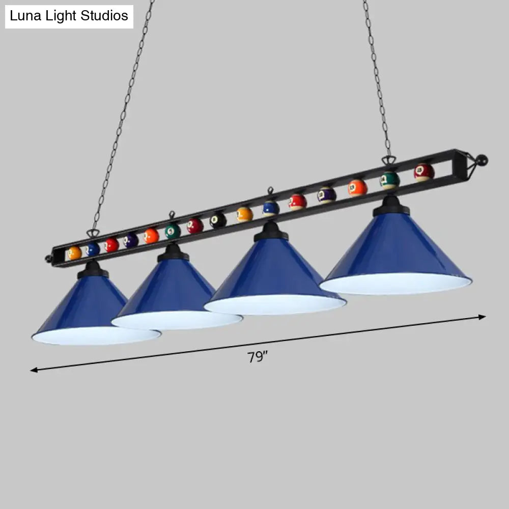 DecorBites™ Iron Linear Island Ceiling Light with Cone Shade - Industrial Country Club Style