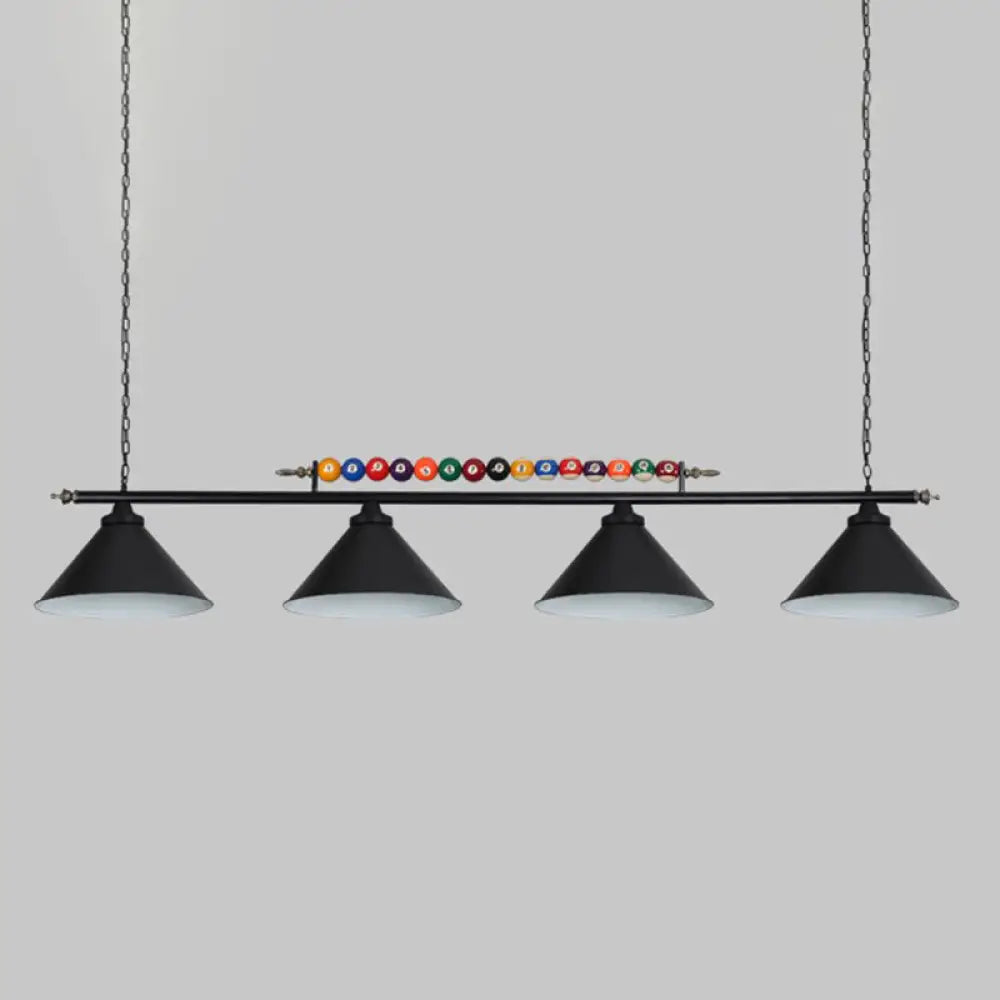 DecorBites™ Iron Linear Island Ceiling Light with Cone Shade - Industrial Country Club Style