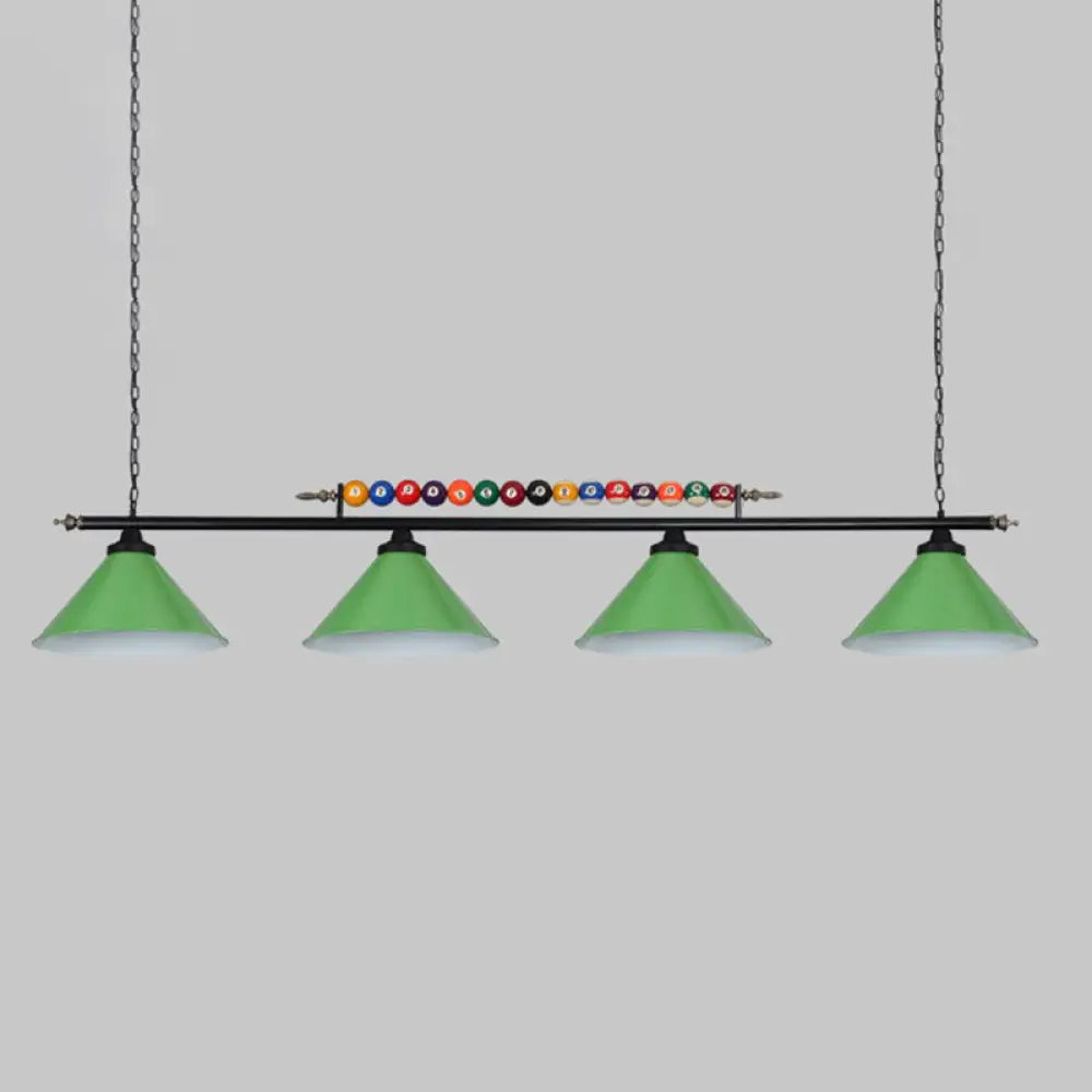 DecorBites™ Iron Linear Island Ceiling Light with Cone Shade - Industrial Country Club Style