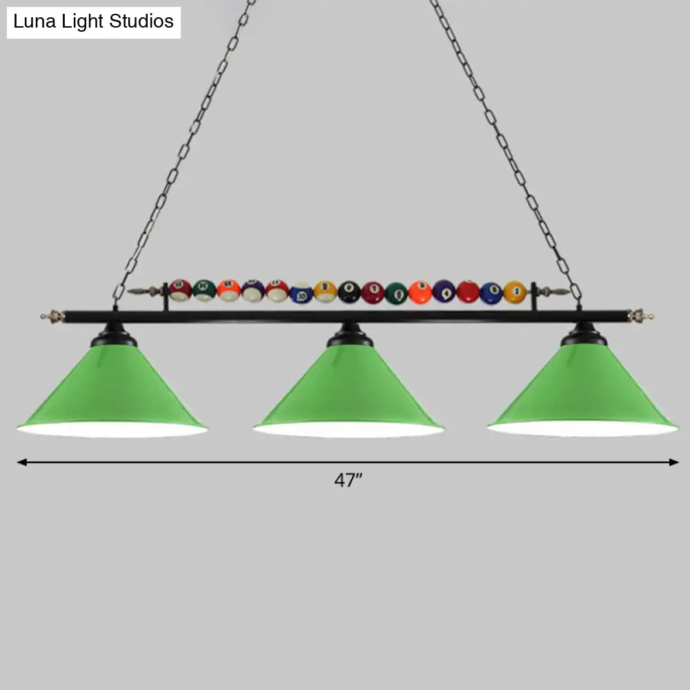 DecorBites™ Iron Linear Island Ceiling Light with Cone Shade - Industrial Country Club Style