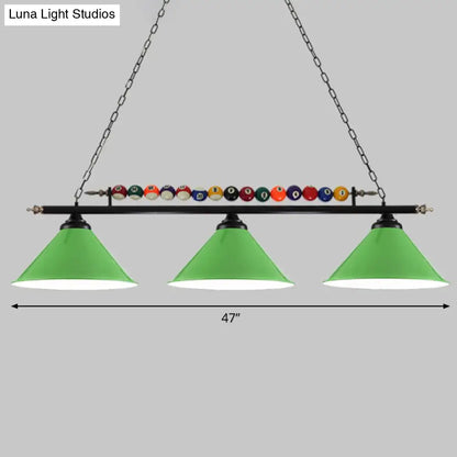DecorBites™ Iron Linear Island Ceiling Light with Cone Shade - Industrial Country Club Style
