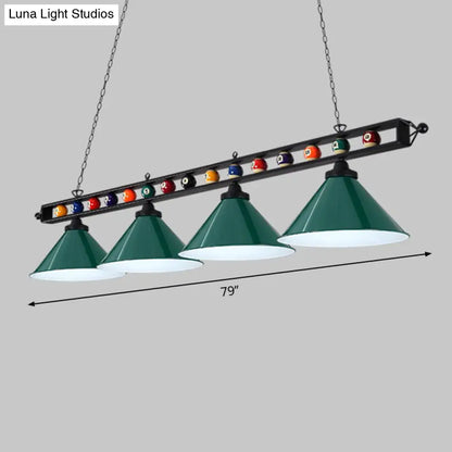 DecorBites™ Iron Linear Island Ceiling Light with Cone Shade - Industrial Country Club Style