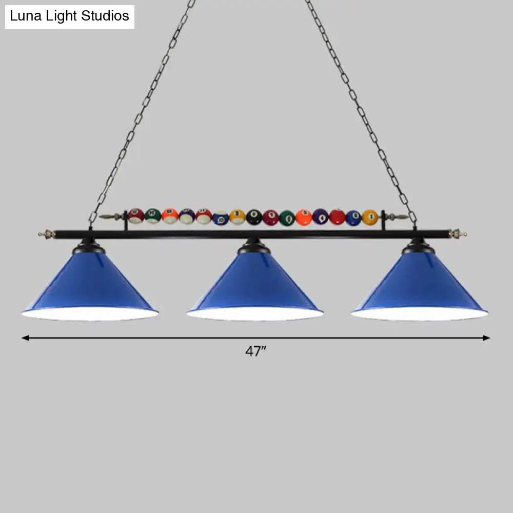 DecorBites™ Iron Linear Island Ceiling Light with Cone Shade - Industrial Country Club Style